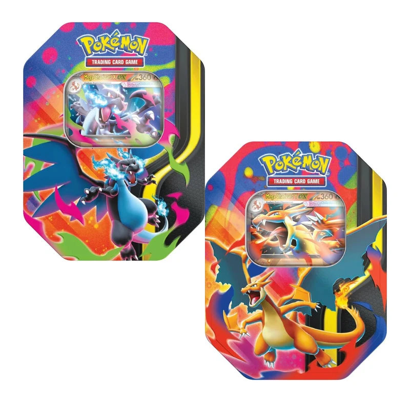 Pokemon Mega Charizard Tins (Mega Charizard X AND Mega Charizard Y)- SET OF 2
