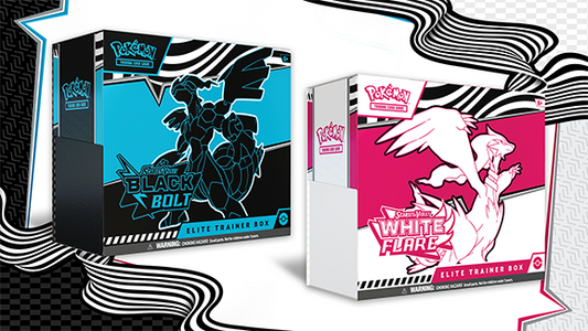 Pokemon Scarlet and Violet Black Bolt and White Flare Elite Trainer Boxes