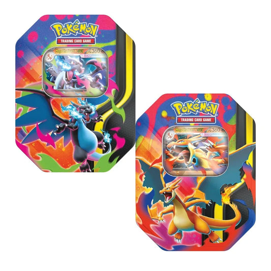 Pokemon Mega Charizard Tins (Mega Charizard X AND Mega Charizard Y)- SET OF 2