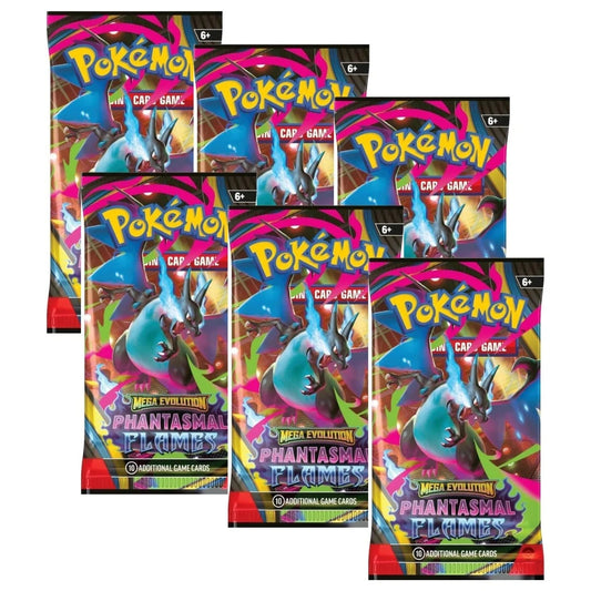 Pokémon TCG Mega Evolution Phantasmal Flames Booster Packs x6