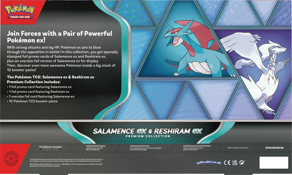 Pokemon Salamence EX and Reshiram EX Premium Collection-10 Booster Packs!